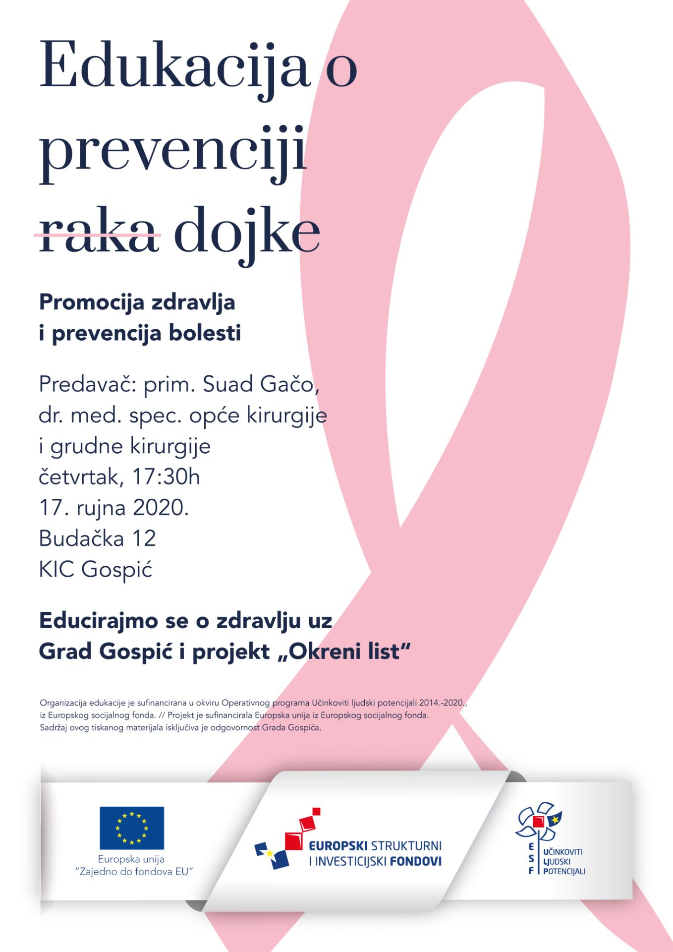 Edukacija O Prevenciji Raka Dojke - Službeni Portal Radio Gospić