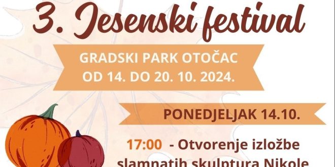 Ne propustite glavni dan 3. Jesenskog festivala u Otočcu