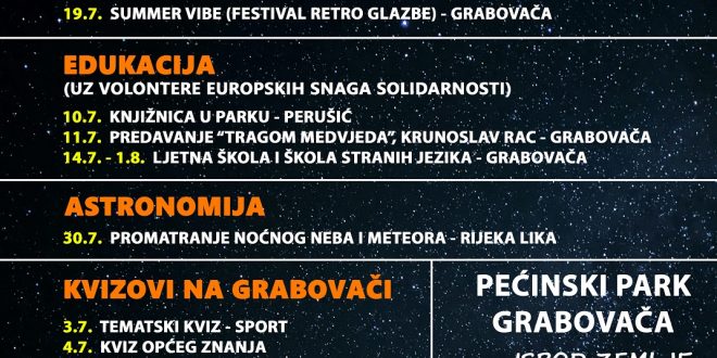 Srpanj u znaku prirode, znanja i zabave – bogat program na Grabovači