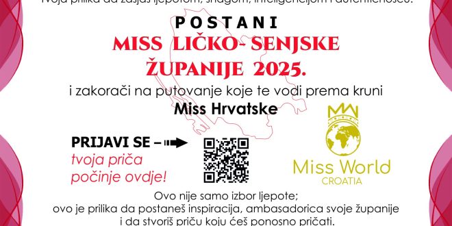 Potraga za Miss Ličko-senjske županije 2025. je počela