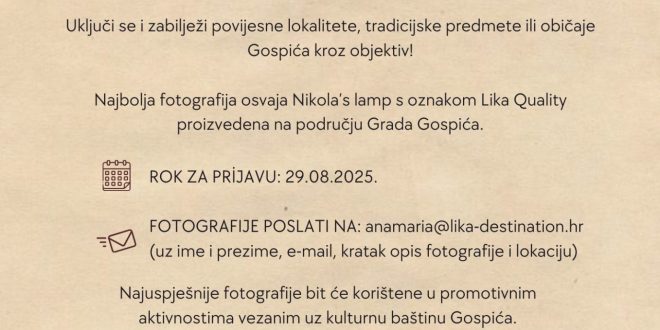 Foto natječaj „Tradicijski tragovi Gospića“ – pokažite bogatstvo lokalne baštine kroz svoj objektiv