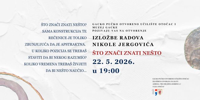U Otočcu izložba radova Nikole Jergovića