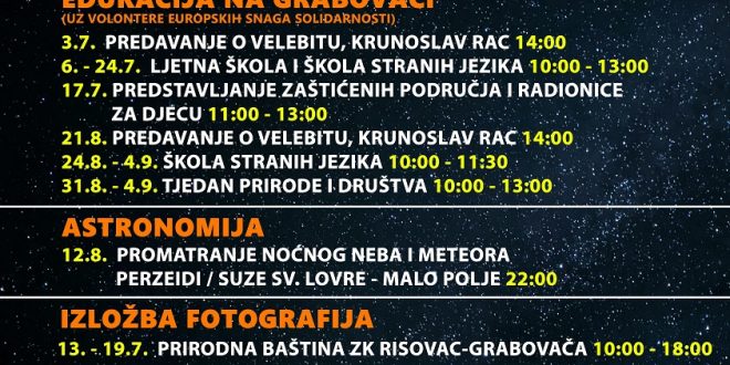 PEĆINSKI PARK GRABOVAČA OVOGA LJETA DONOSI BOGATI PROGRAM DOGAĐANJA ZA SVE GENERACIJE